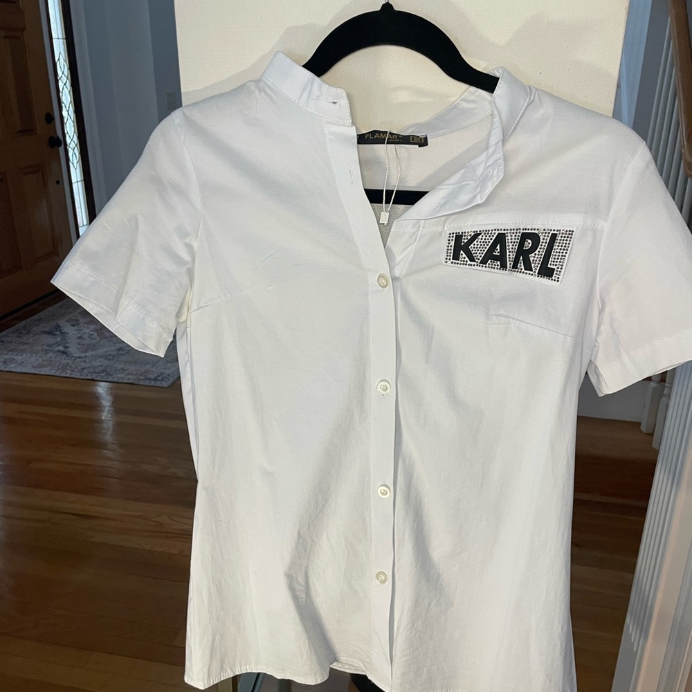 KARL Lagerfeld white button up Small S